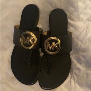 Michael Kors Black and gold sandals